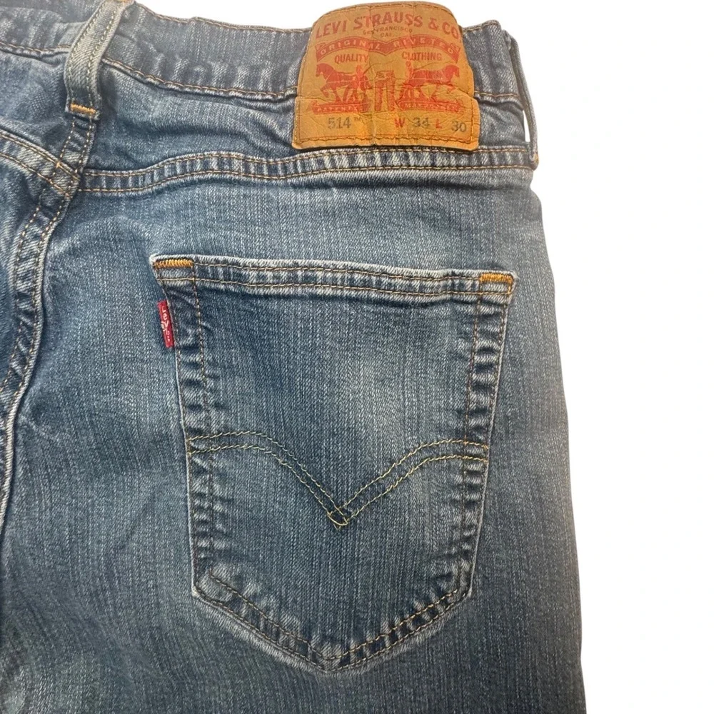 Levi Strauss & Co 514 Straight Fit Mens Jeans‎ Blue Denim W34 L30 00514-0403